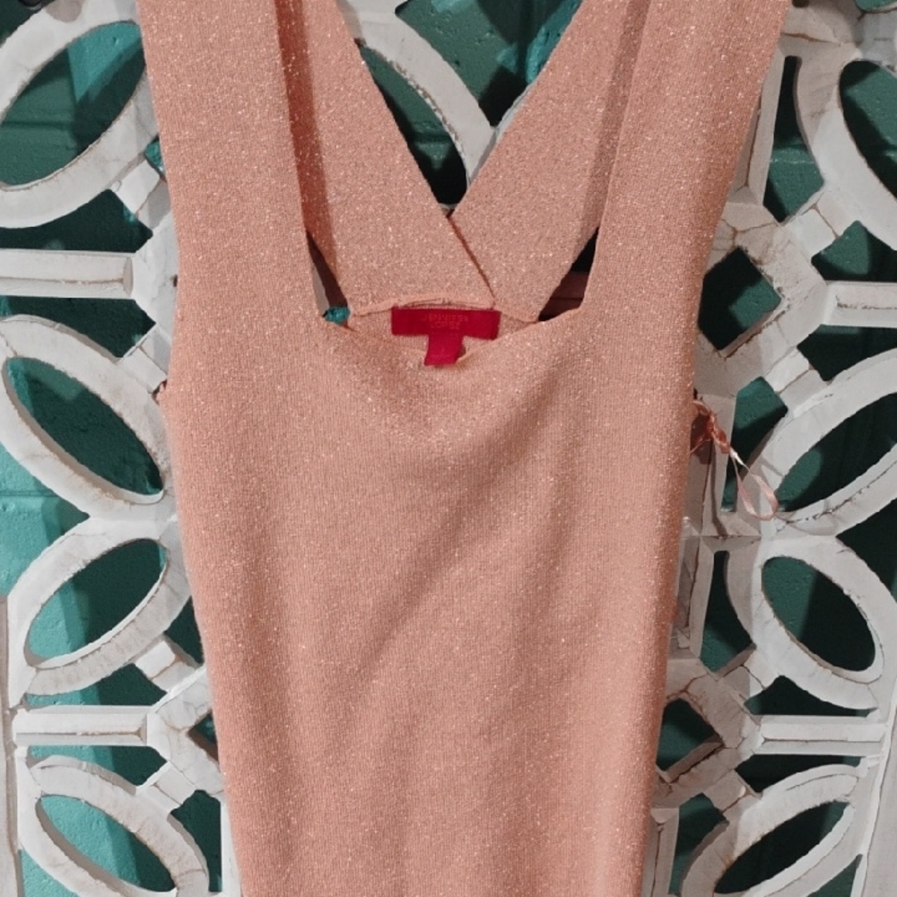 Jennifer Lopez Glittering Blush Stretch Tank Top